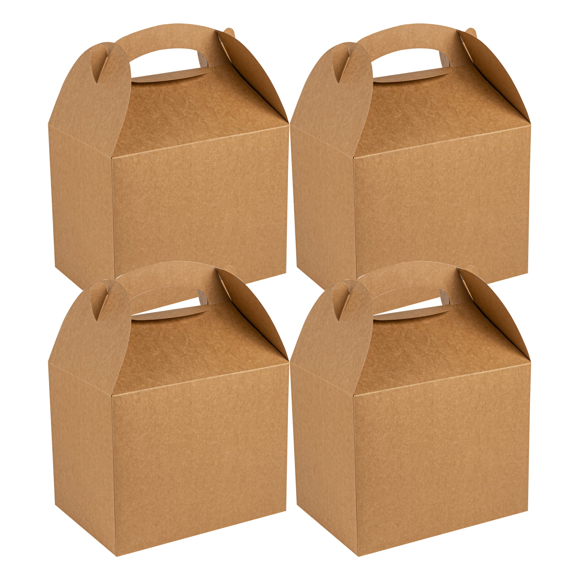 Bio Tek Kraft Paper Gable Box / Lunch Box - Greaseproof - 10" x 7" x 8" - 100 count box