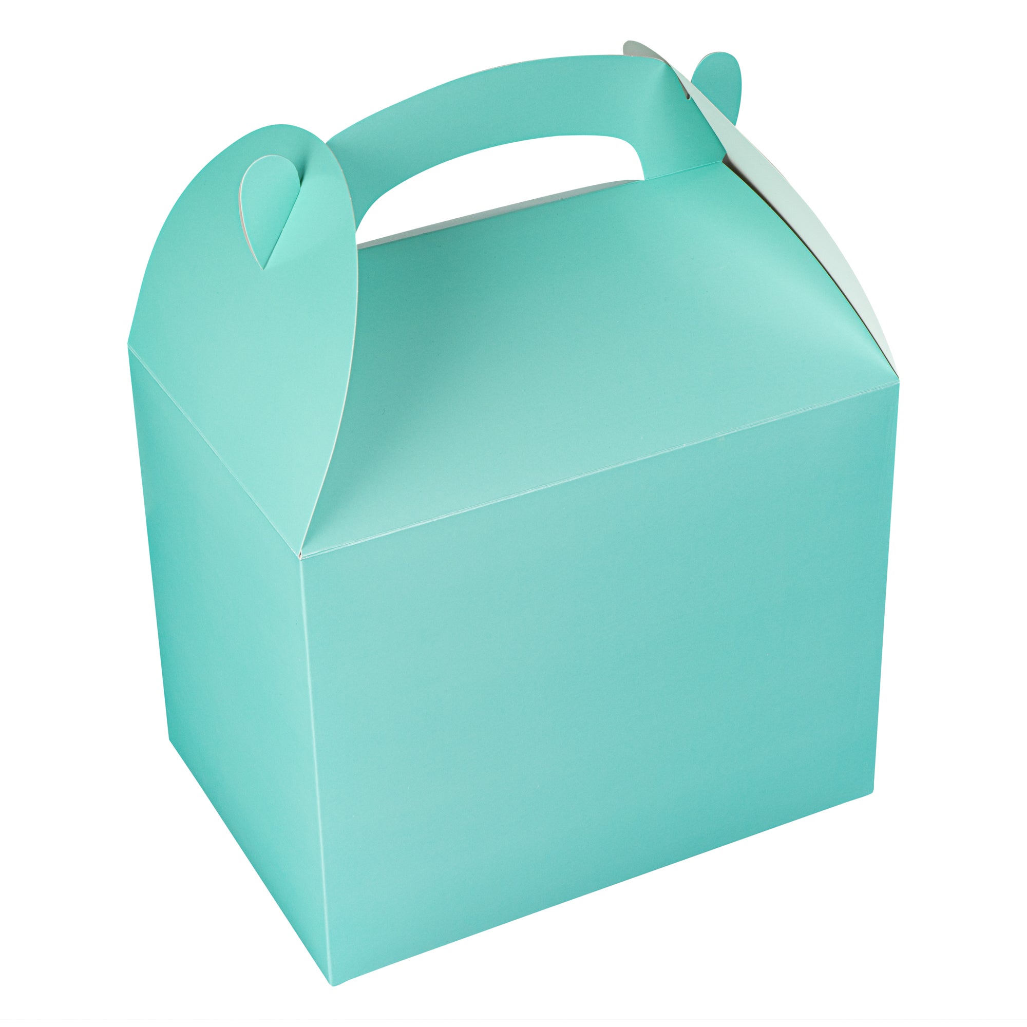 Bio Tek Turquoise Paper Gable Box / Lunch Box - Compostable - 10" x 7" x 8" - 100 count box