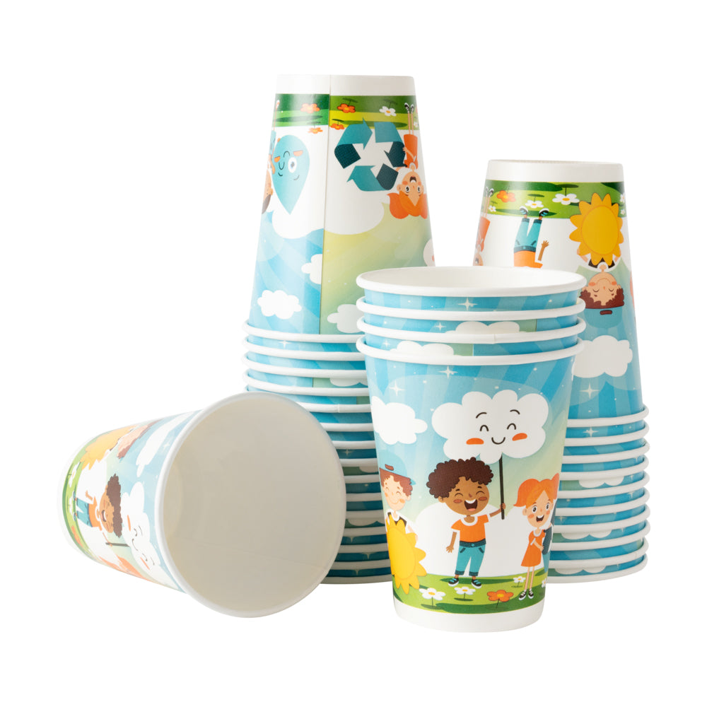 RW Kids 12 oz Paper Drinking Cup - 3 1/2" x 3 1/2" x 4 1/4" - 1000 count box