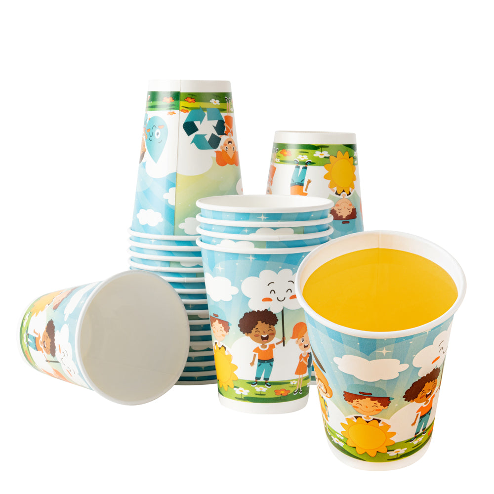 RW Kids 12 oz Paper Drinking Cup - 3 1/2" x 3 1/2" x 4 1/4" - 1000 count box