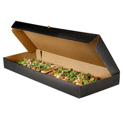 Eco Pie Kraft and Black Paper Corrugated Flatbread Box - 24