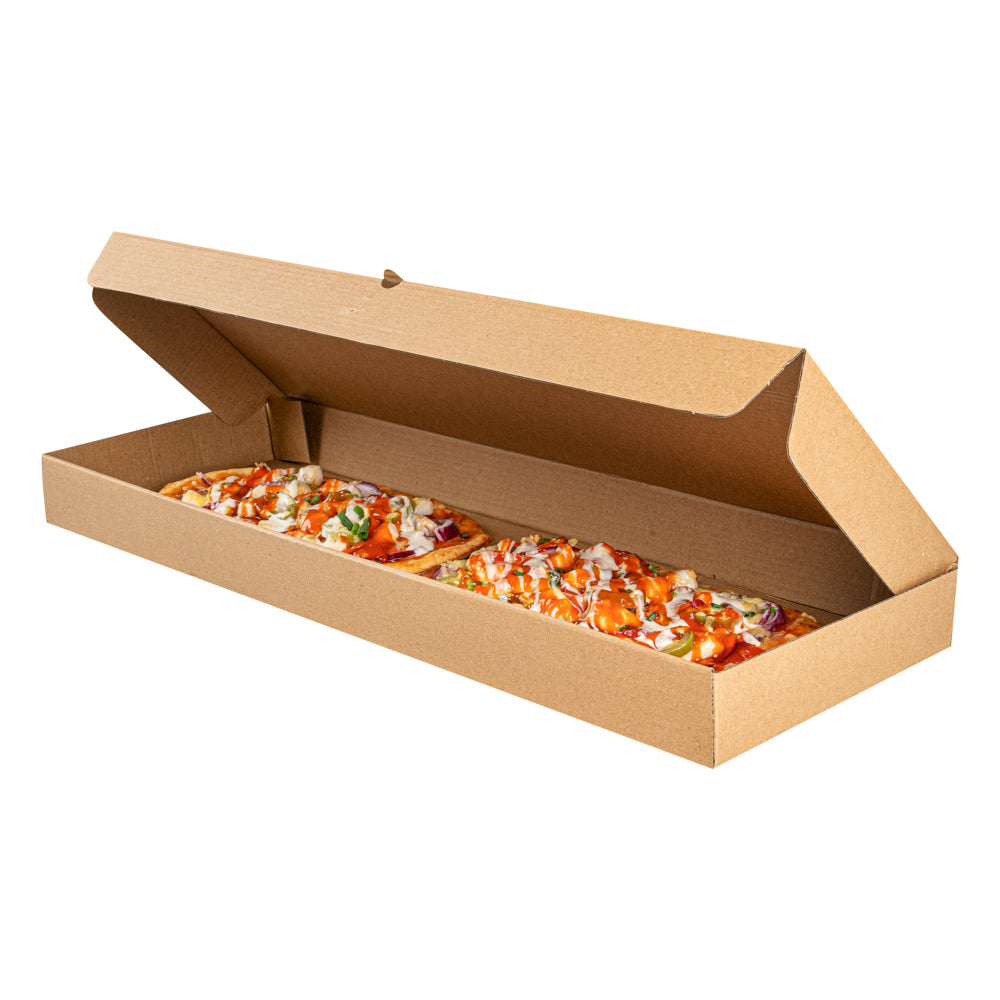 Eco Pie Kraft Paper Corrugated Flatbread Box - 24" x 12" x 2" - 50 count box