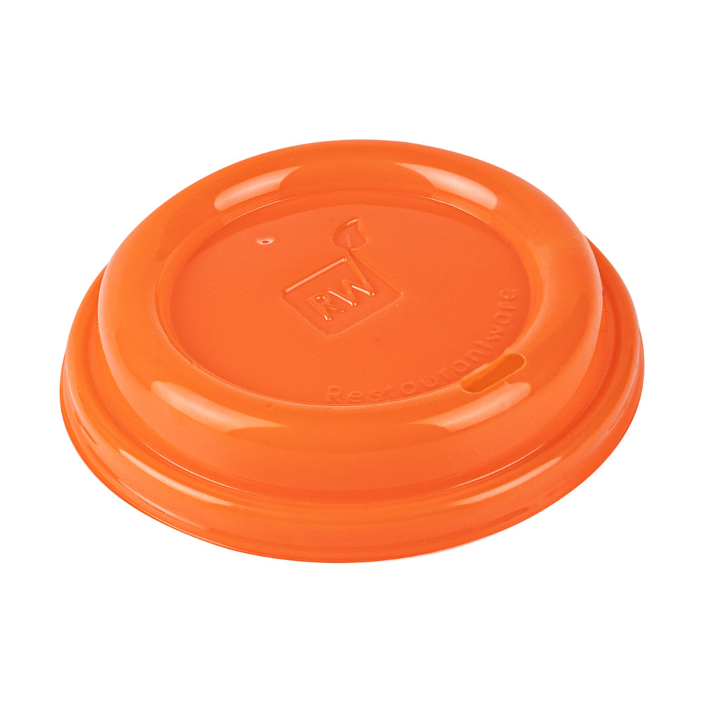 Restpresso Glossy Tangerine Orange Plastic Coffee Cup Lid - Fits 8, 12, 16 and 20 oz - 500 count box