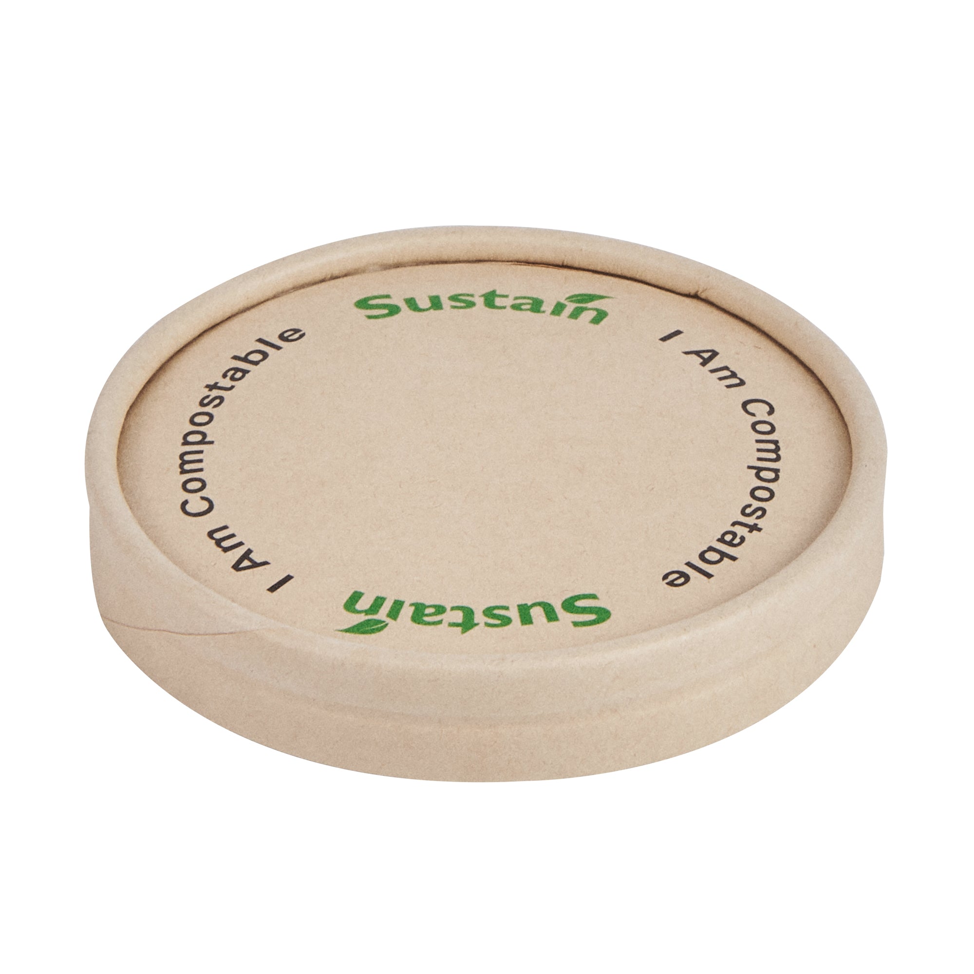 Sustain Round Bamboo Paper To Go Cup Lid - with PLA Lining, Fits 3 and 4 oz - 200 count box