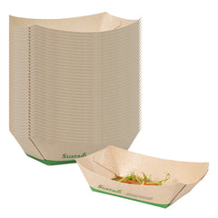 Sustain 1/2 lb Bamboo Paper #50 Boat - with PLA Lining, Compostable - 4 1/4