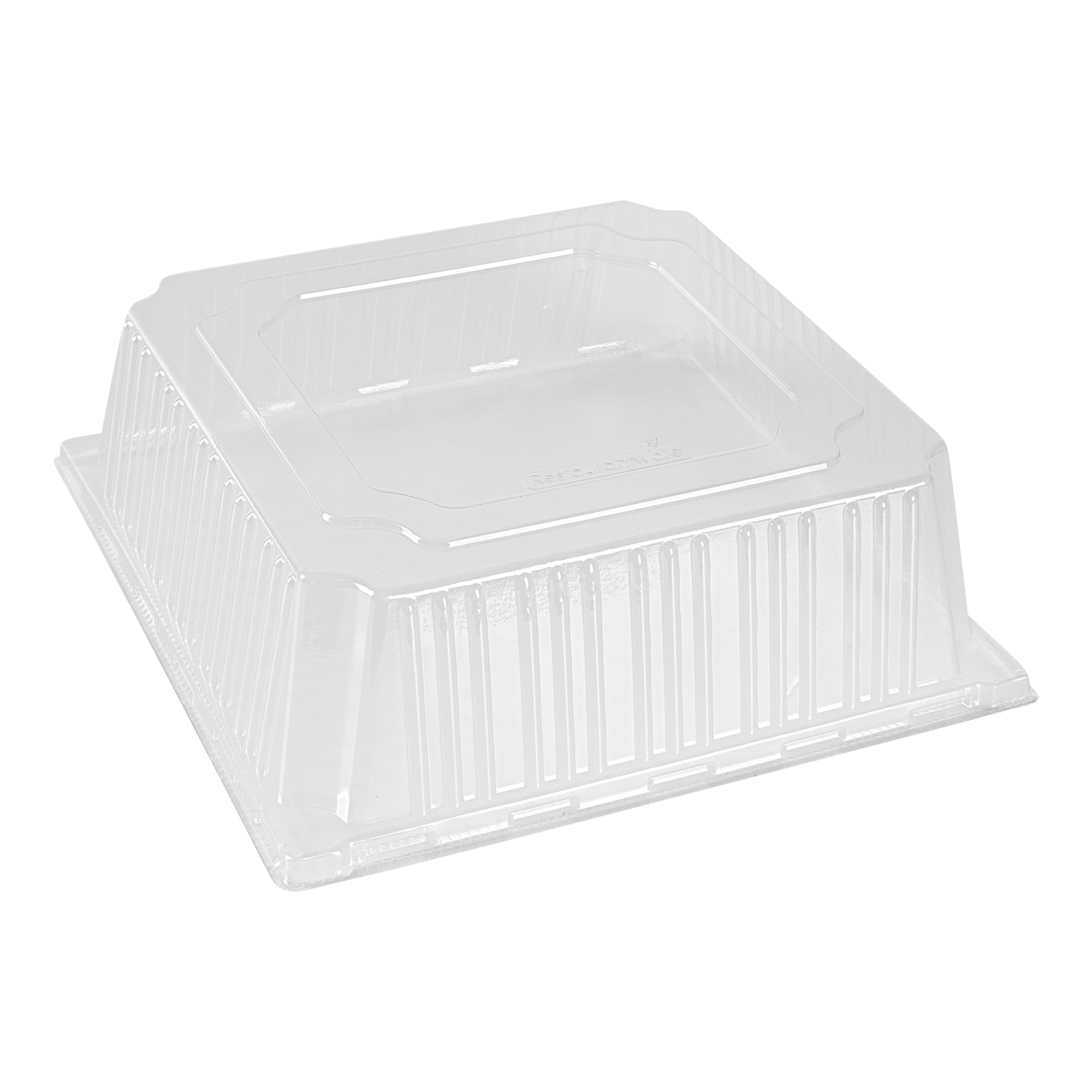 Taipei Square Clear Plastic Lid - Fits 9 1/2" Poplar Plate - 100 count box