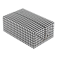 Bio Tek 47 oz Black Houndstooth Paper Lunch / Chicken Box - with Fast Top - 7