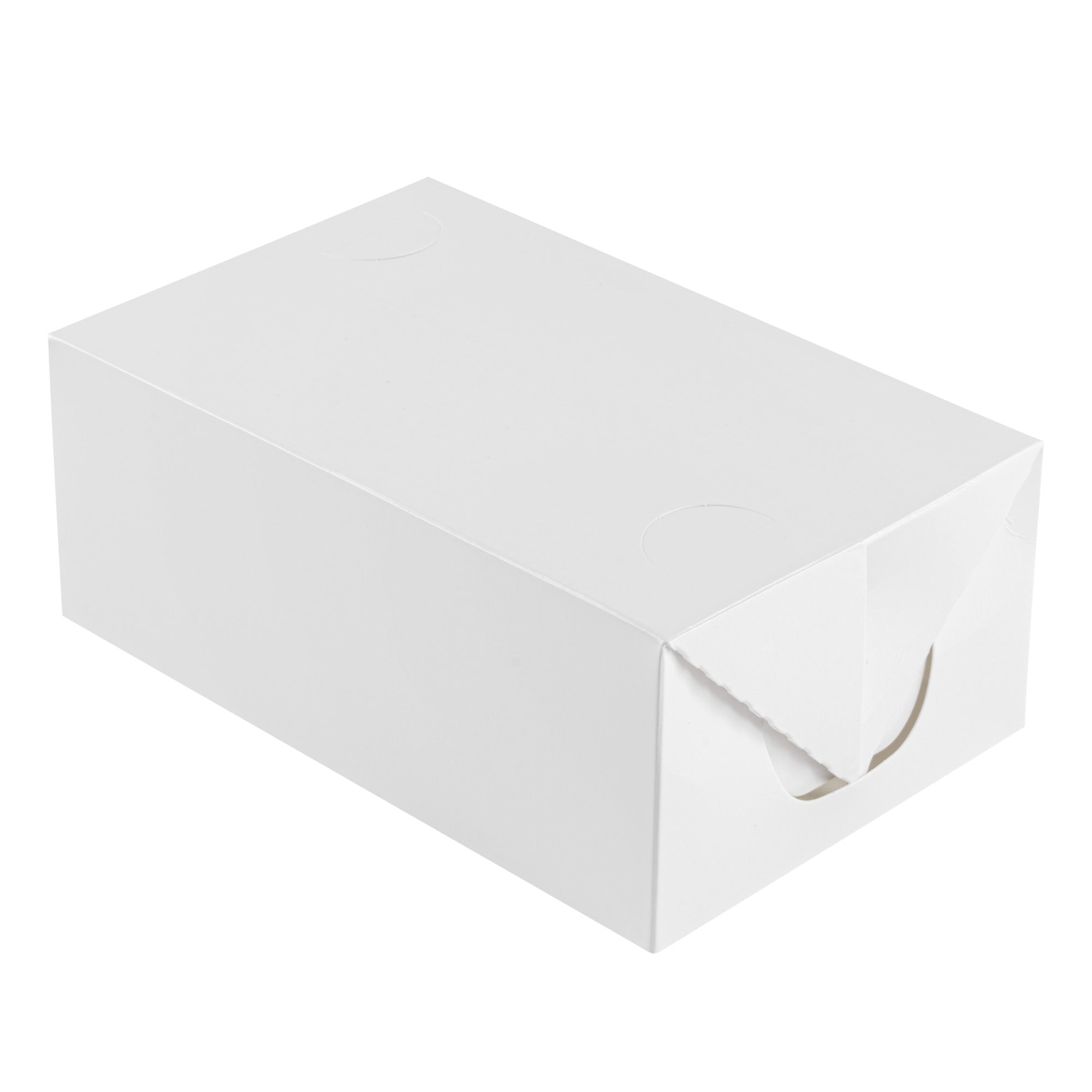 Bio Tek 47 oz White Paper Lunch / Chicken Box - with Fast Top - 7" x 4 1/2" x 2 3/4" - 400 count box