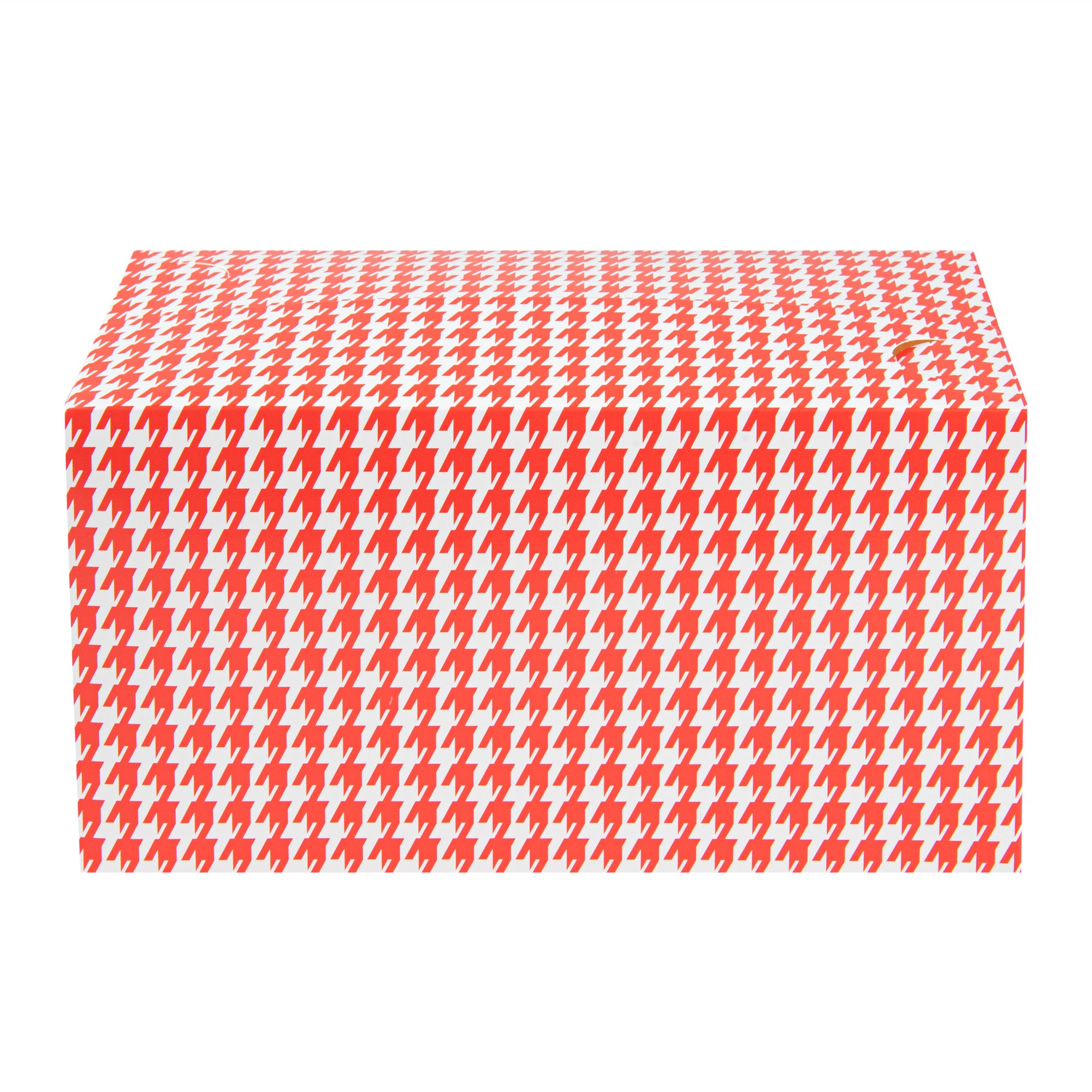 Bio Tek 80 oz Red Houndstooth Paper Lunch / Chicken Box - with Fast Top - 9" x 5" x 5" - 400 count box