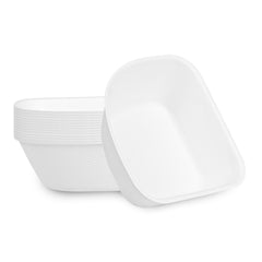 Pulp Safe Modular No PFAS Added 7 oz White Sugarcane / Bagasse Bowl - Home Compostable - 4