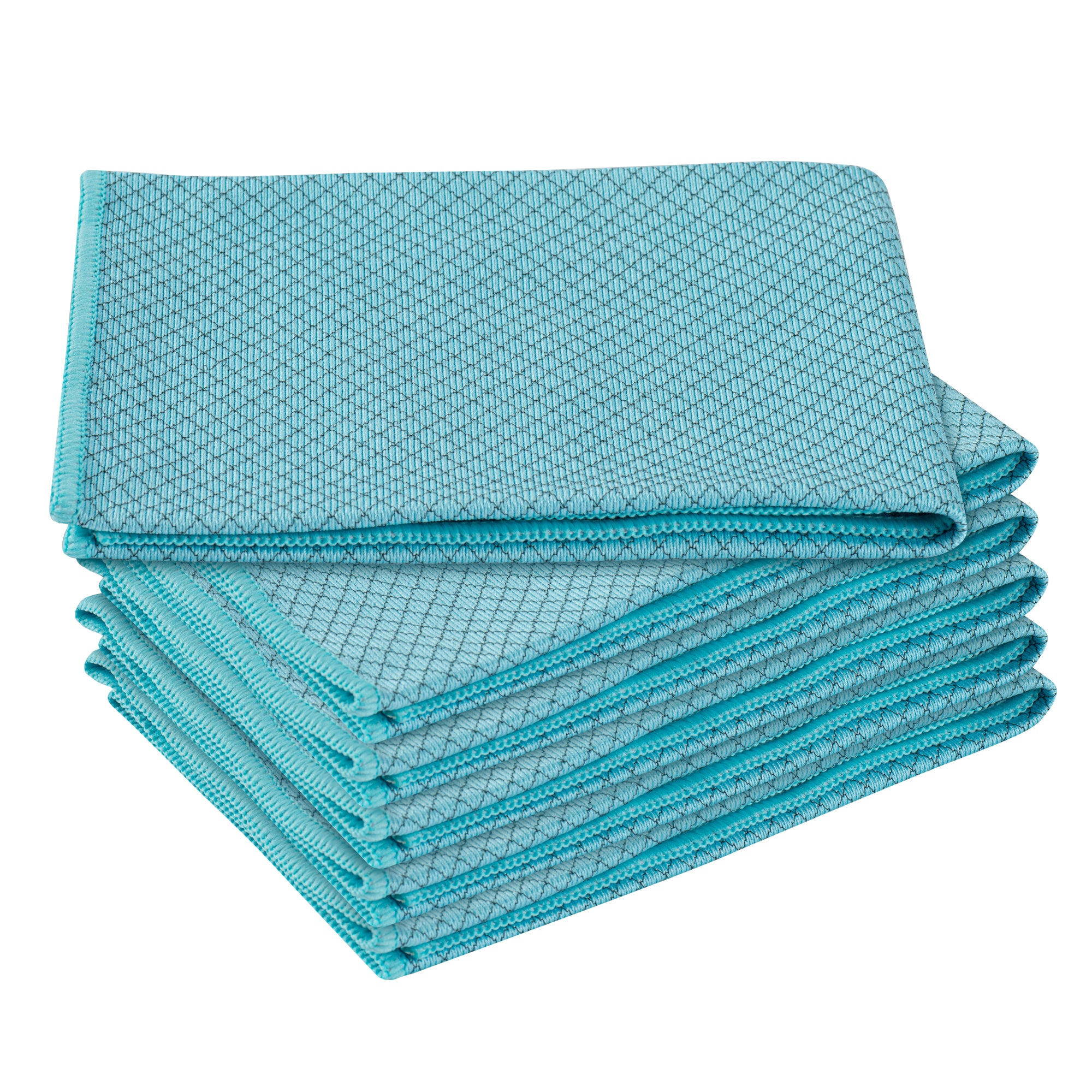 Clean Tek Professional Light Blue Microfiber Glass Cleaning Cloth - Diamond Weave - 15 3/4" x 15 3/4" - 100 count box