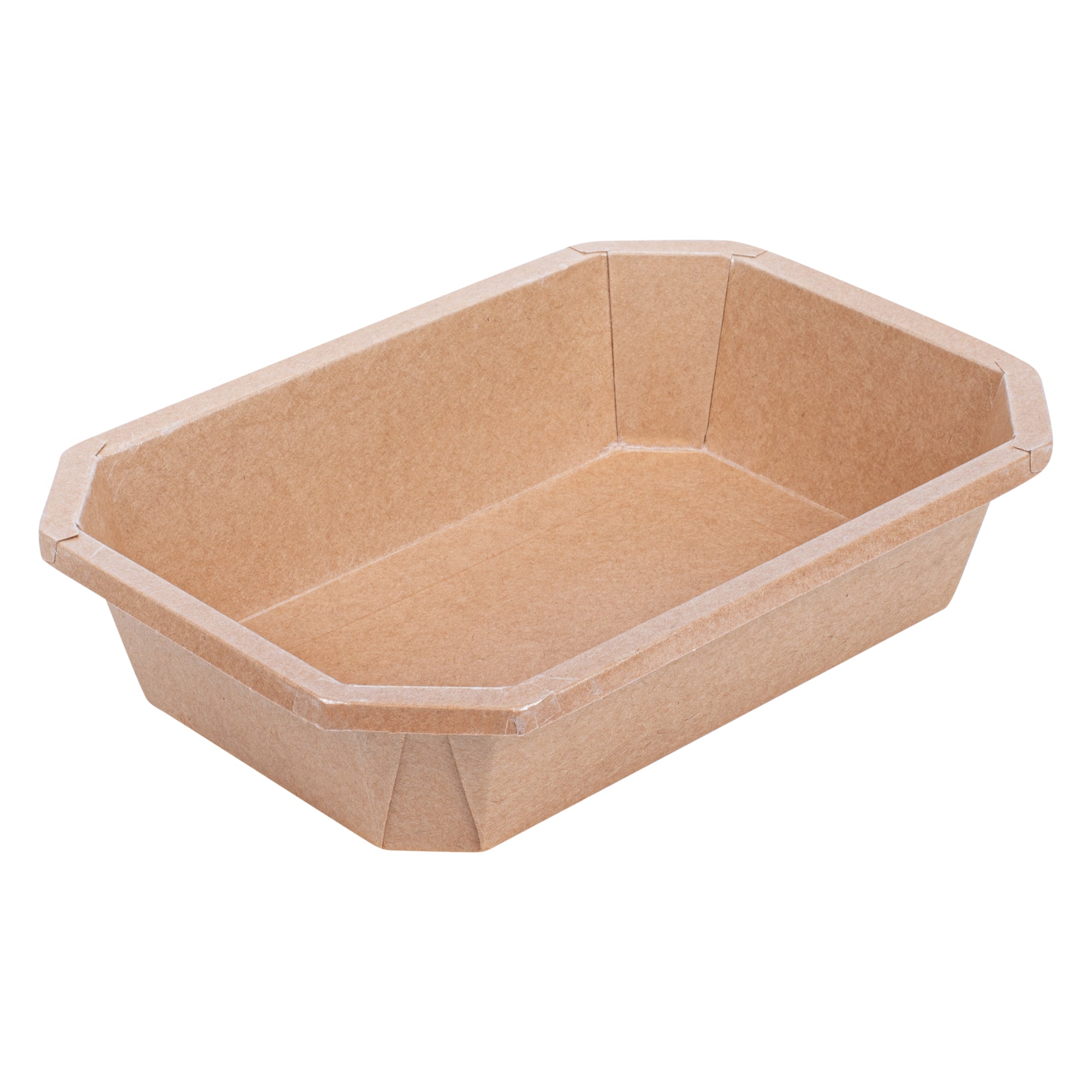 Sustain 41 oz Octagonal Kraft Paper Take Out Container - with PLA Lining, Compostable - 8 3/4" x 6" x 2" - 100 count box