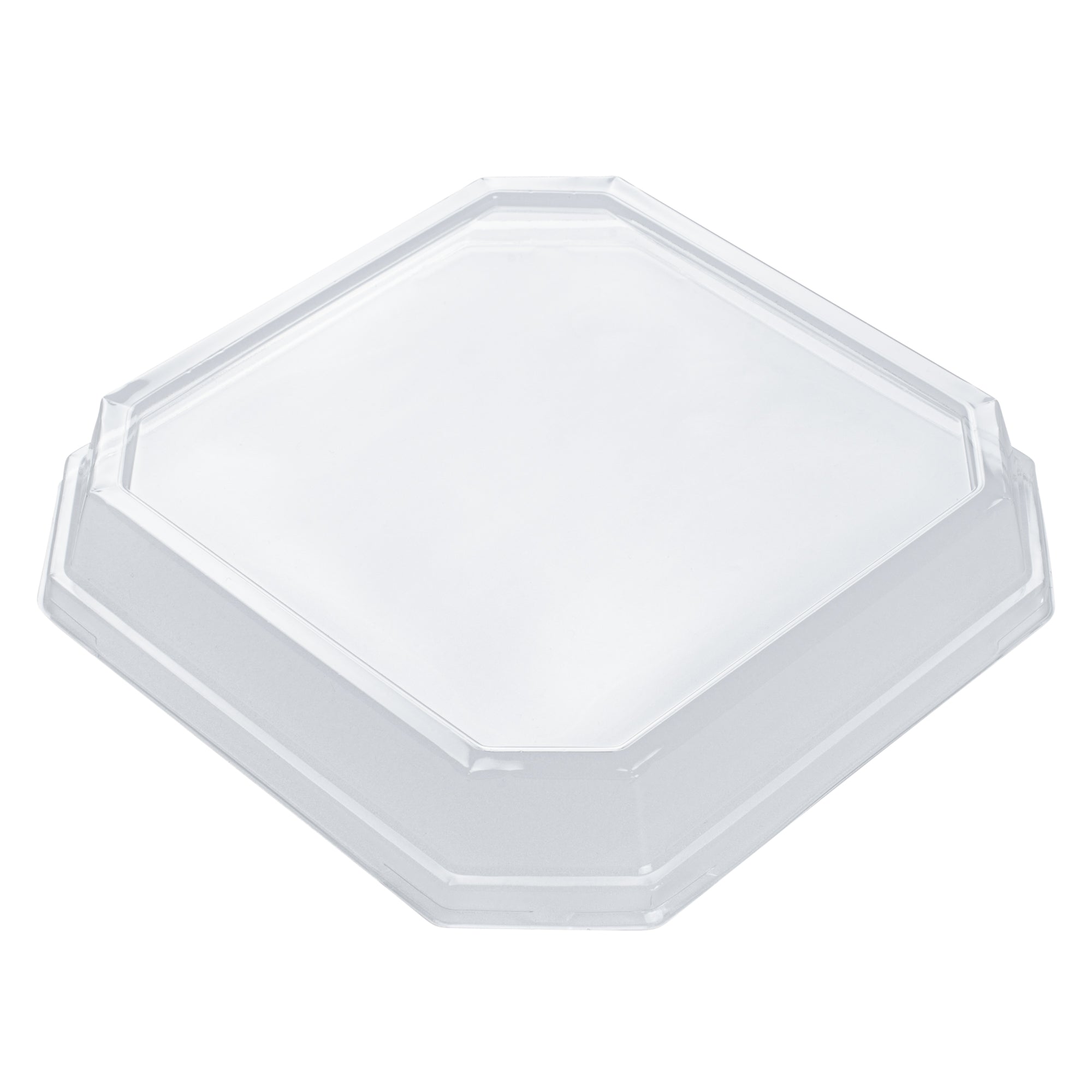 Sustain Octagonal Clear PLA Plastic Dome Lid - Fits 41 oz Container - 7 3/4" x 7 3/4" x 1 1/4" - 100 count box