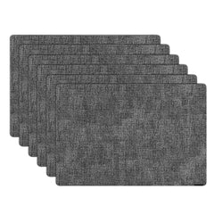 Denim Mesh Rectangle Dark Gray Vinyl Linen-Feel Placemat - 17 3/4