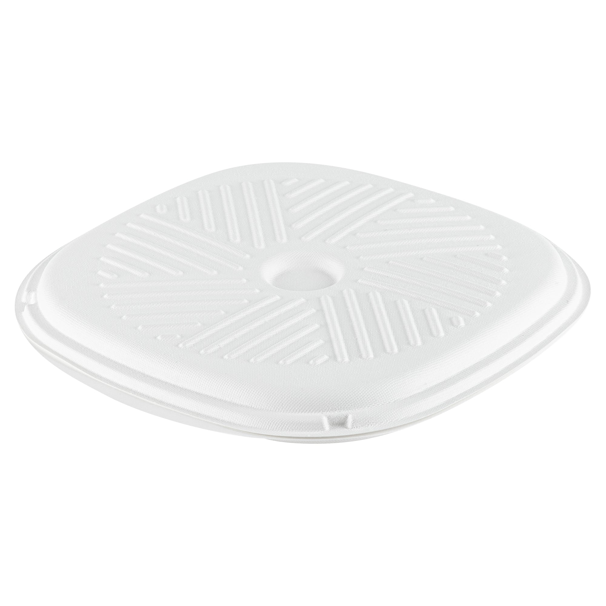 Pulp Safe No PFAS Added White Sugarcane / Bagasse Pizza Box - 13 3/4" x 13 3/4" x 1" - 50 count box