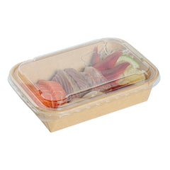 Matsuri Vision Clear PET Plastic Lid - Fits 17, 22, 26 and 34 oz Sushi Containers, Anti-Fog - 100 count box