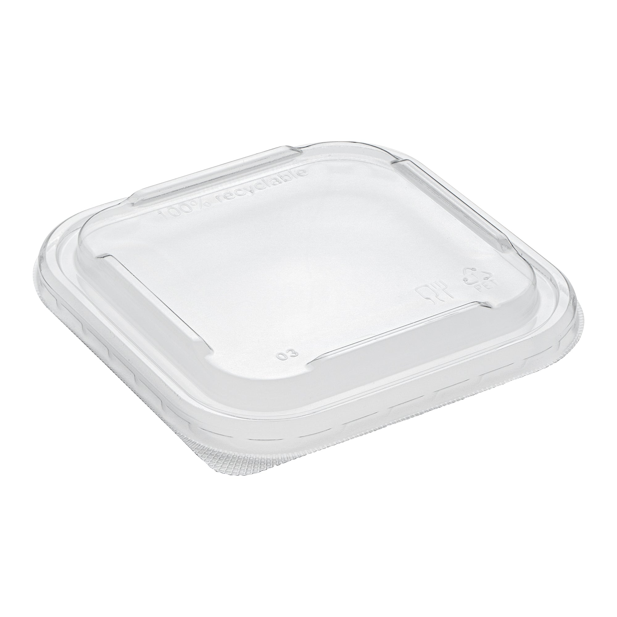 Matsuri Vision Clear PET Plastic Lid - Fits 17 and 22 oz Sushi Containers, Anti-Fog - 100 count box