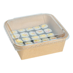 Matsuri Vision Clear PET Plastic Lid - Fits 34 and 45 oz Sushi Containers, Anti-Fog - 100 count box