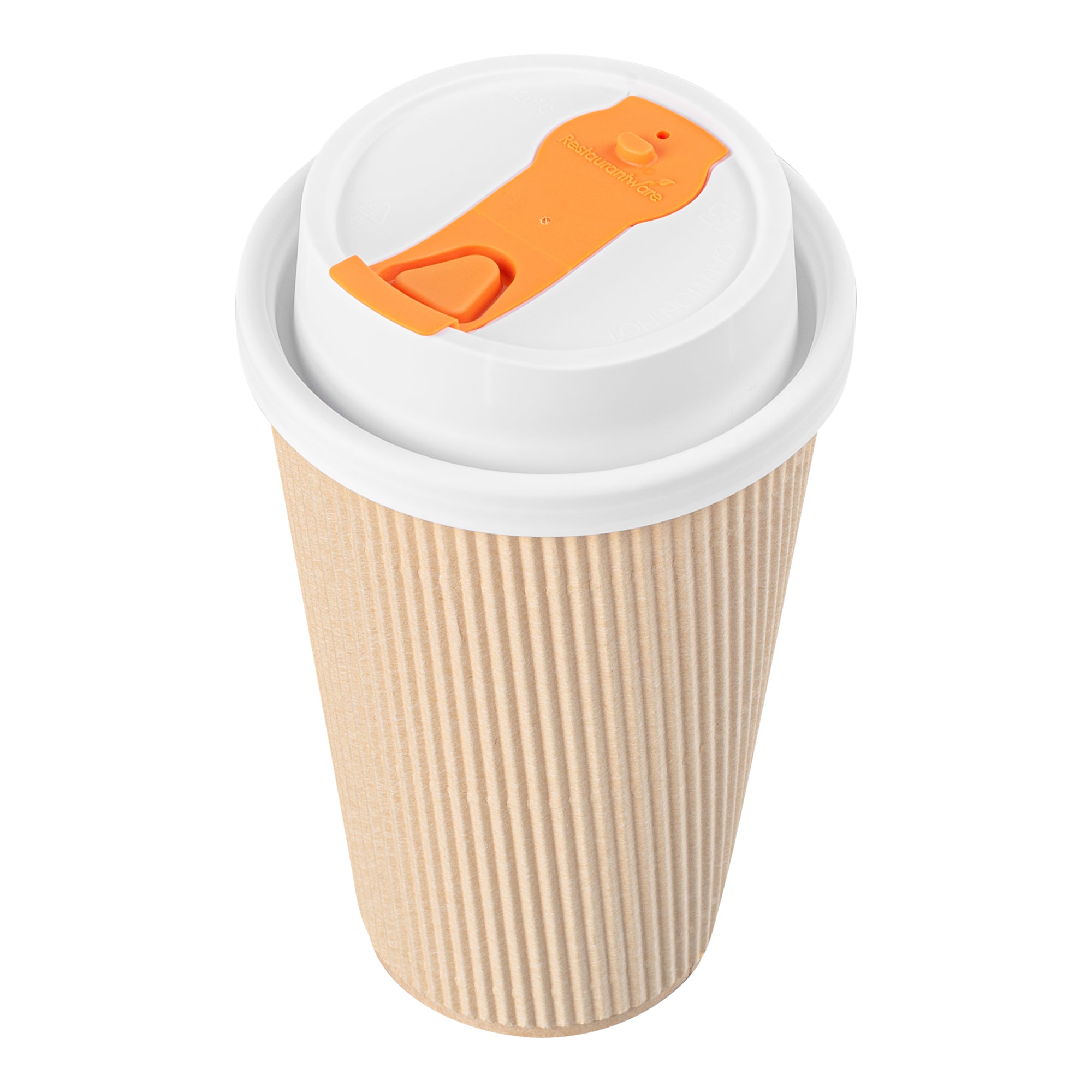 Restpresso White Plastic Lid - with Hinged Spout Cover, Fits 8, 12, 16 and 20 oz Coffee Cups - 500 count box