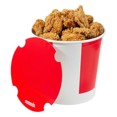 Bio Tek 170 oz Red and White Paper Chicken Bucket - with Lid - 25 count box