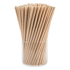 Basic Nature Kraft Paper Bendable Straw - Unwrapped, Biodegradable, 6 mm - 7 3/4