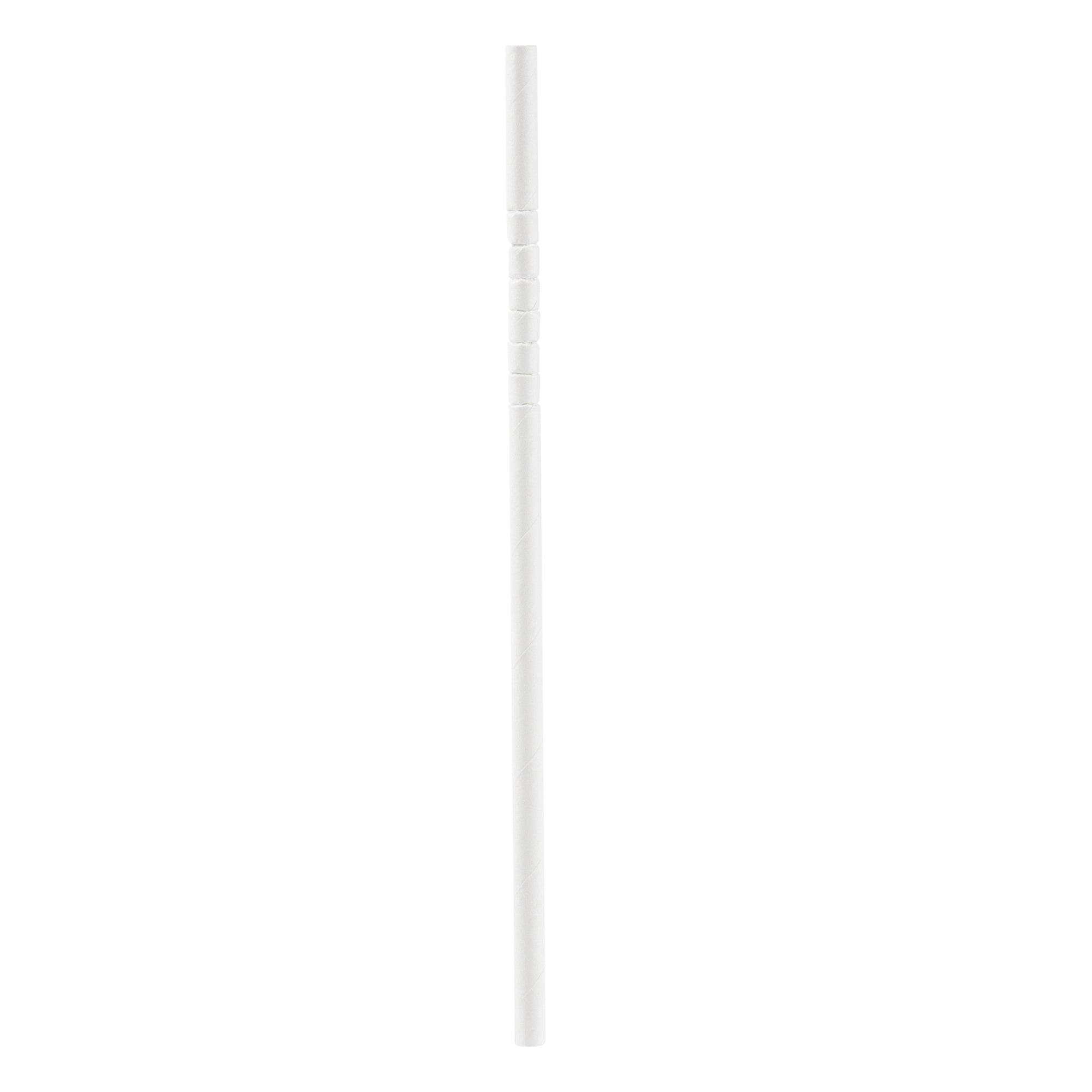 Basic Nature White Paper Bendable Straw - Unwrapped, Biodegradable, 6 mm - 7 3/4" - 1000 count box