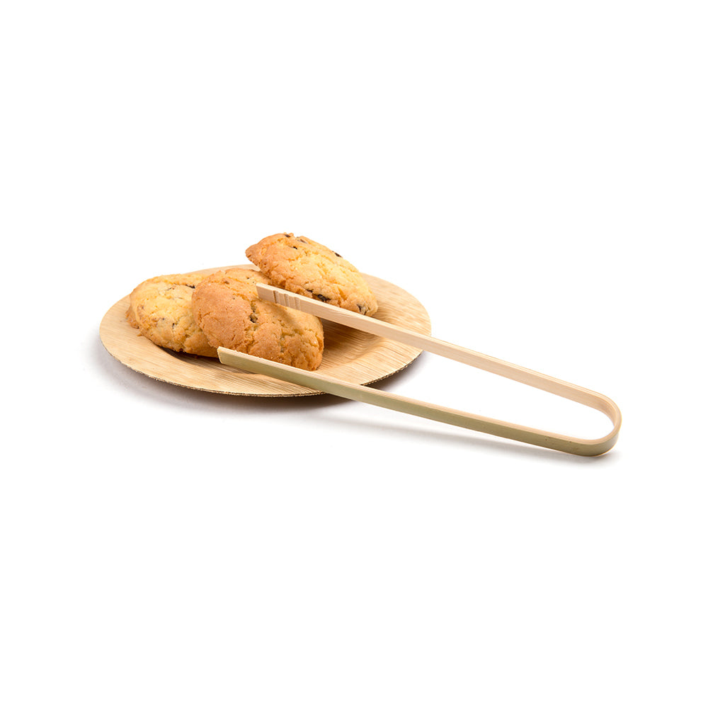 Natural Bamboo Large Tongs - 6" x 1" - 100 count box