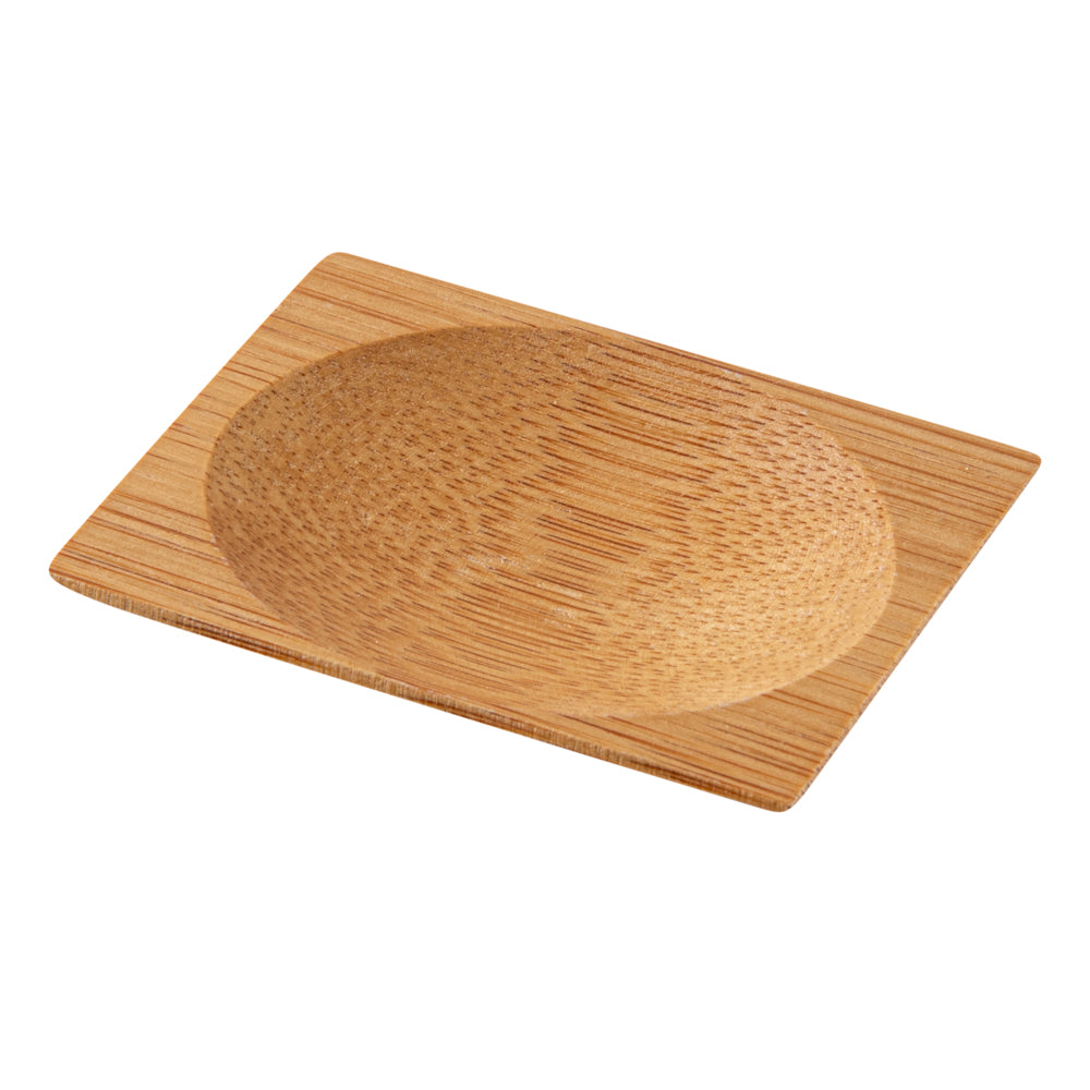 Rectangle Natural Bamboo Dish - 3" x 2 1/4" x 1/2" - 100 count box