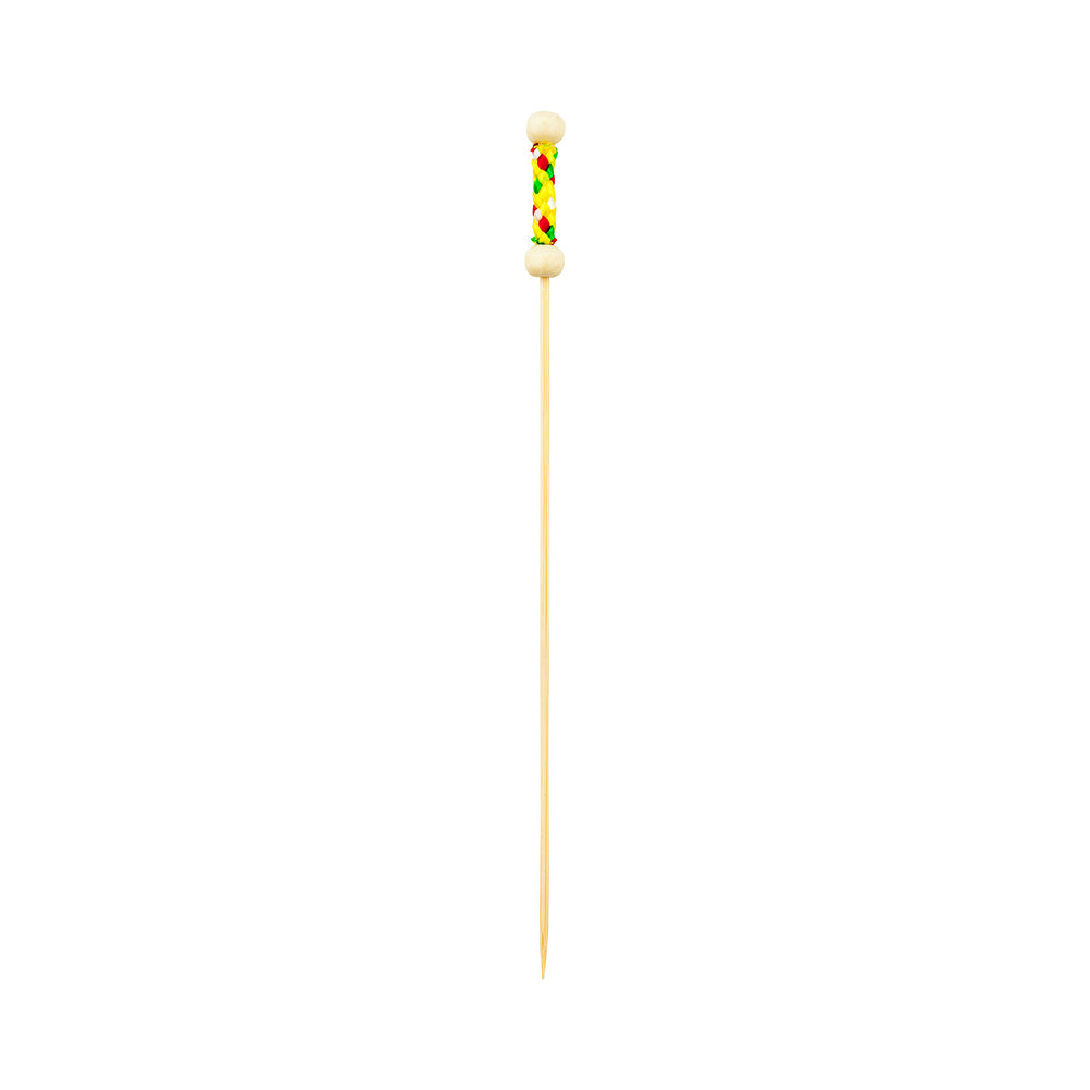 Yellow Bamboo Braided Pick - 6" - 1000 count box