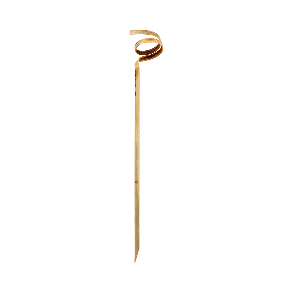 Natural Bamboo Curly Skewer - 6" x 3/4" x 3/4" - 1000 count box