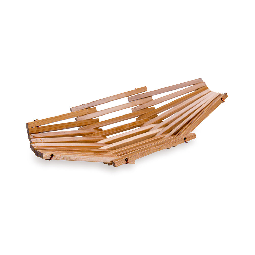 Natural Bamboo Bread Basket - 6 1/2" x 3" x 1" - 1 count box