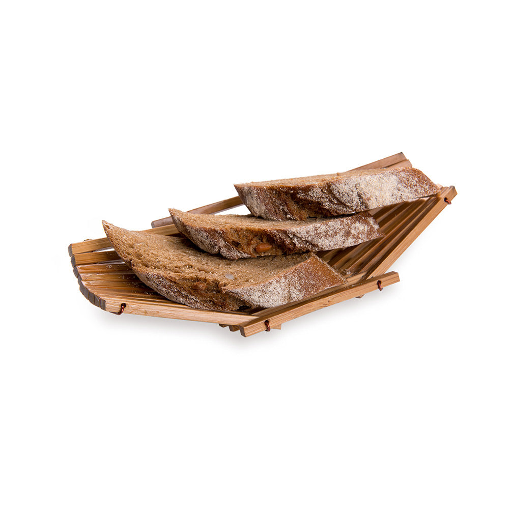 Natural Bamboo Bread Basket - 6 1/2" x 3" x 1" - 1 count box