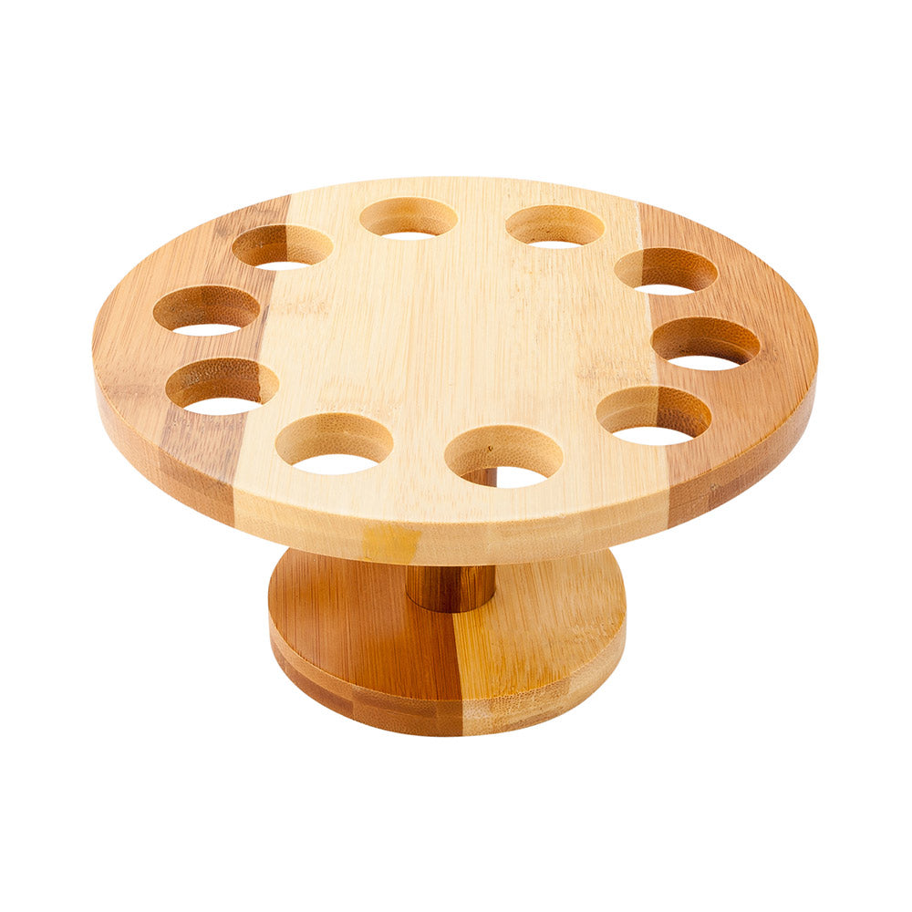 Round Natural Bamboo Cone Stand - 10 slots - 7 1/2" x 7 1/2" x 4" - 1 count box