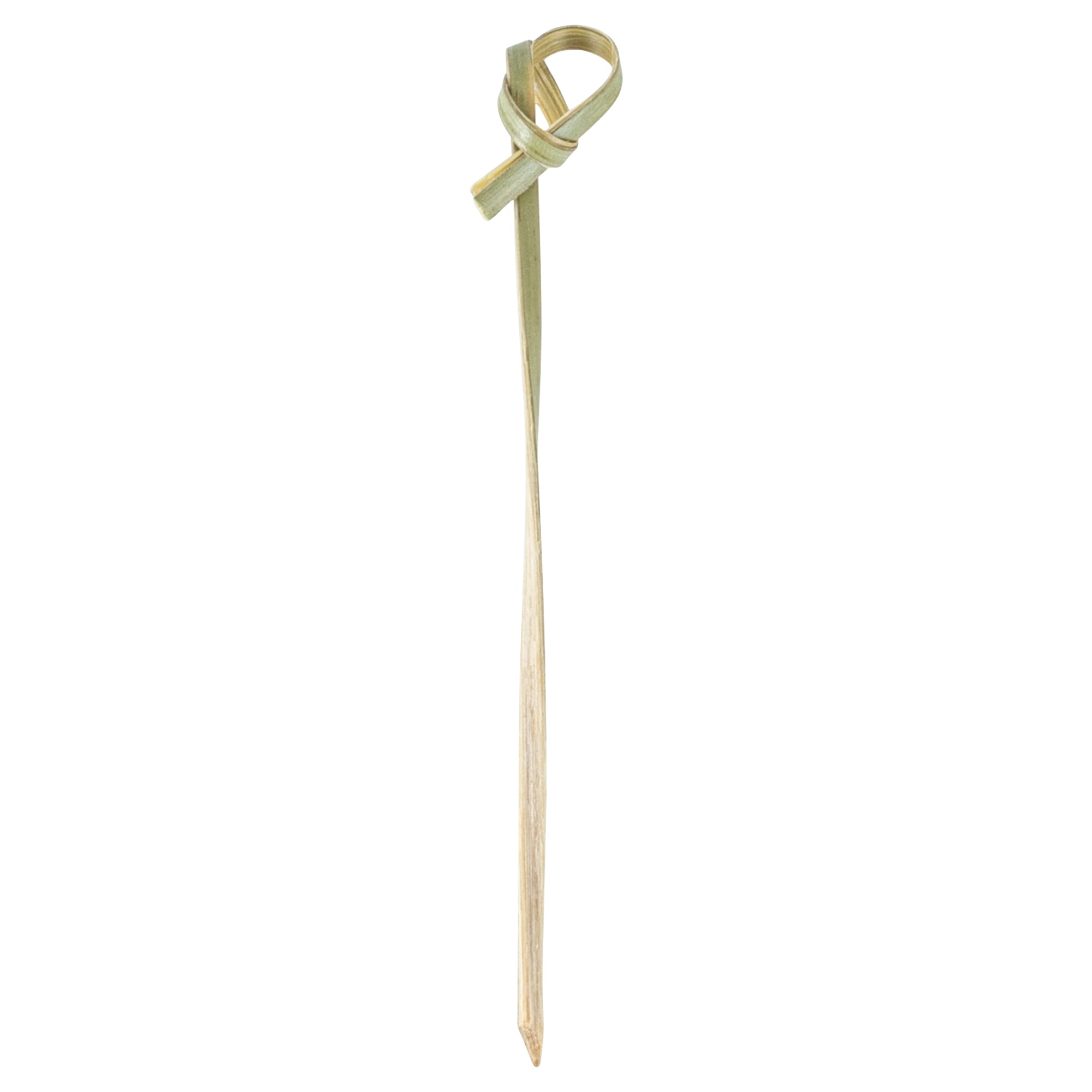 Natural Bamboo Twisted Knot Pick - 4" x 1/2" - 1000 count box