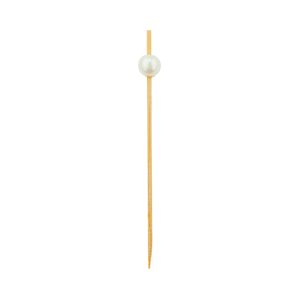 White Bamboo Pearl Skewer - 4" - 1000 count box