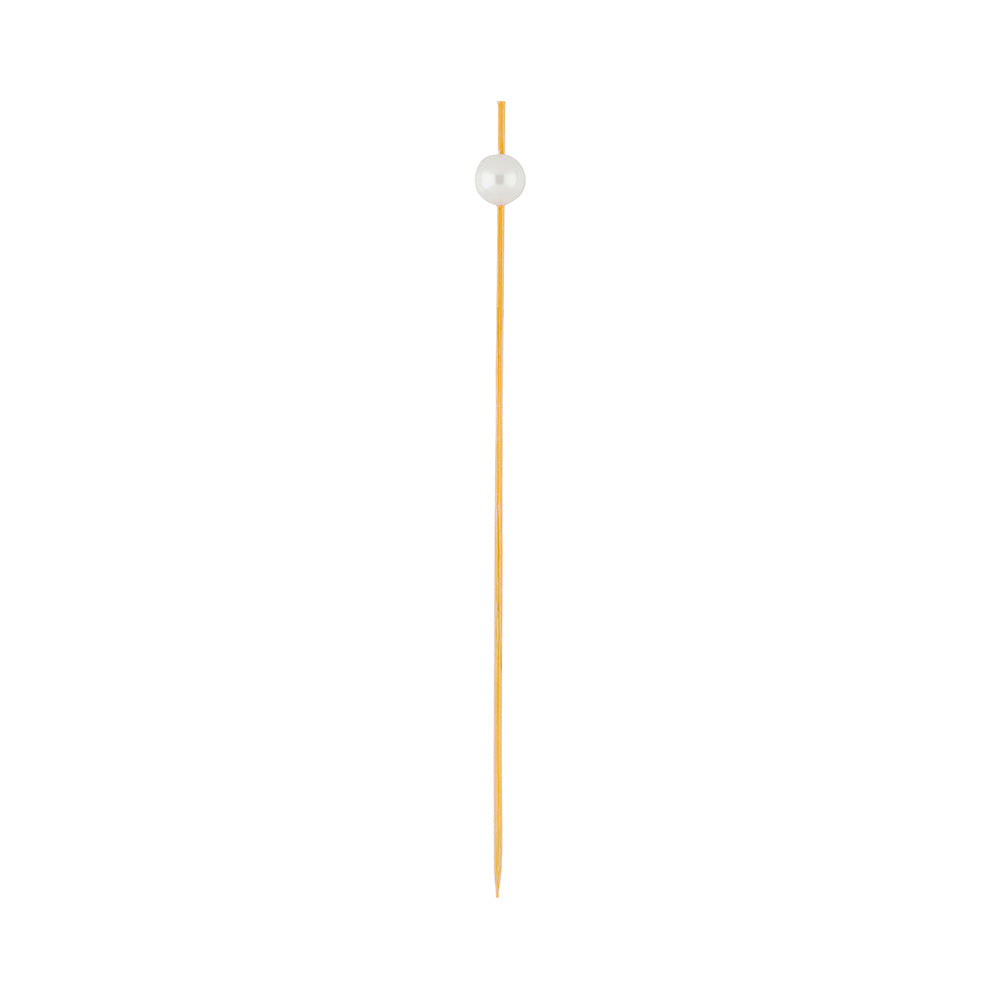 White Bamboo Pearl Skewer - 6" - 1000 count box