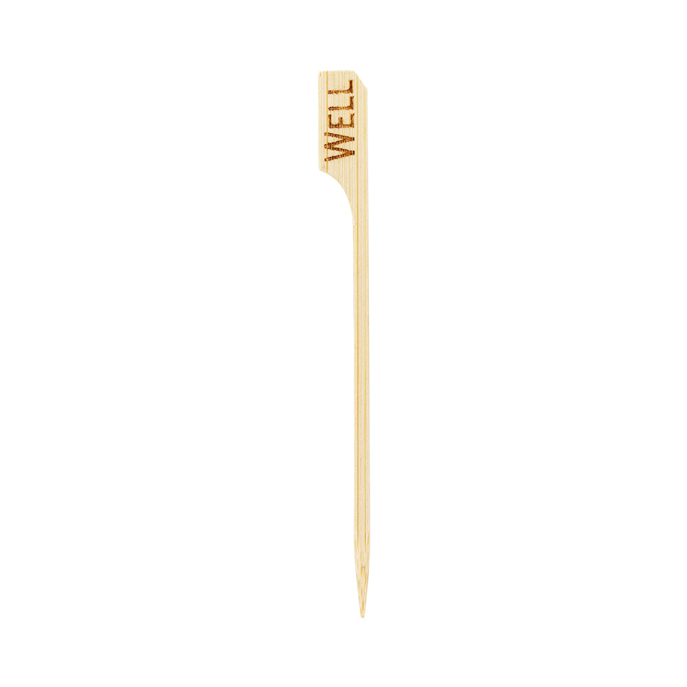 RW Smart Natural Bamboo Paddle Skewer / Food Marker - Well - 4" - 1000 count box