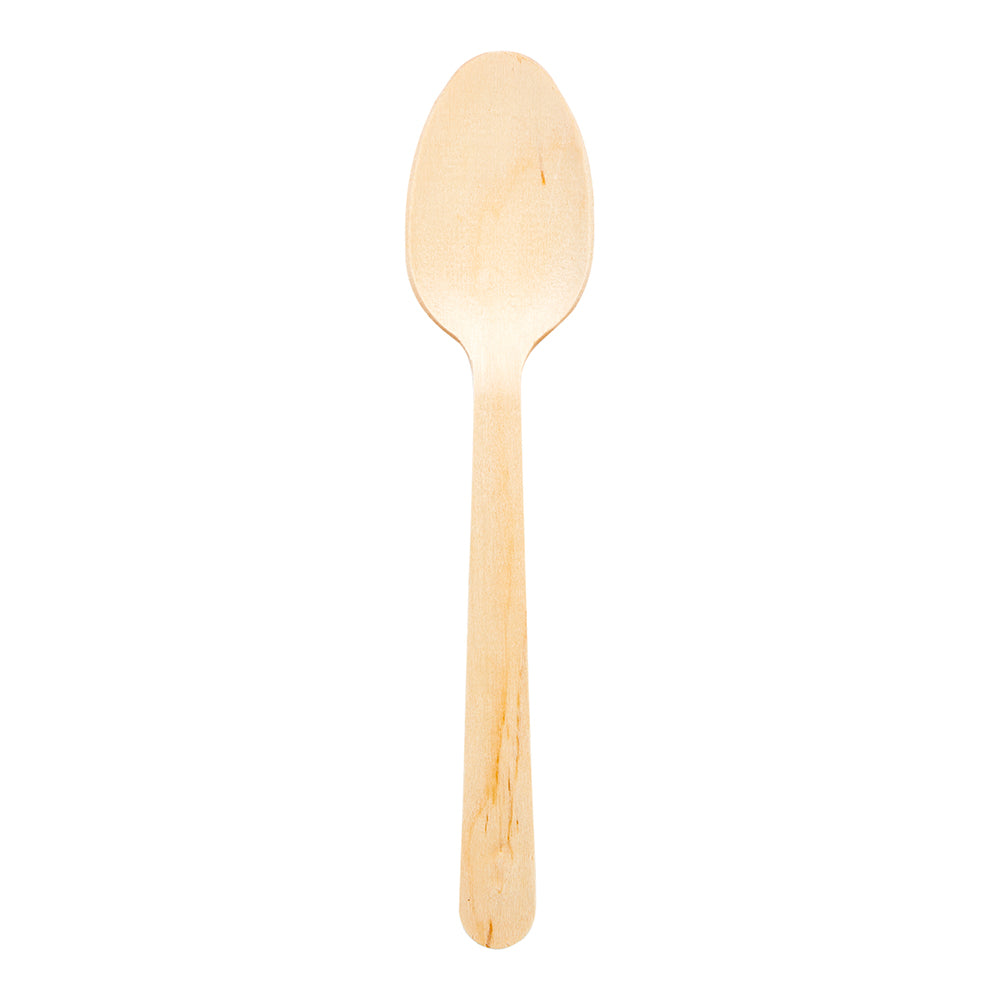 Natural Wood Spoon - 6 1/2" x 1 1/2" x 3/4" - 500 count box