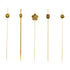 Gold Bamboo Luxury Metal Beaded Pick - 4" - 1000 count box