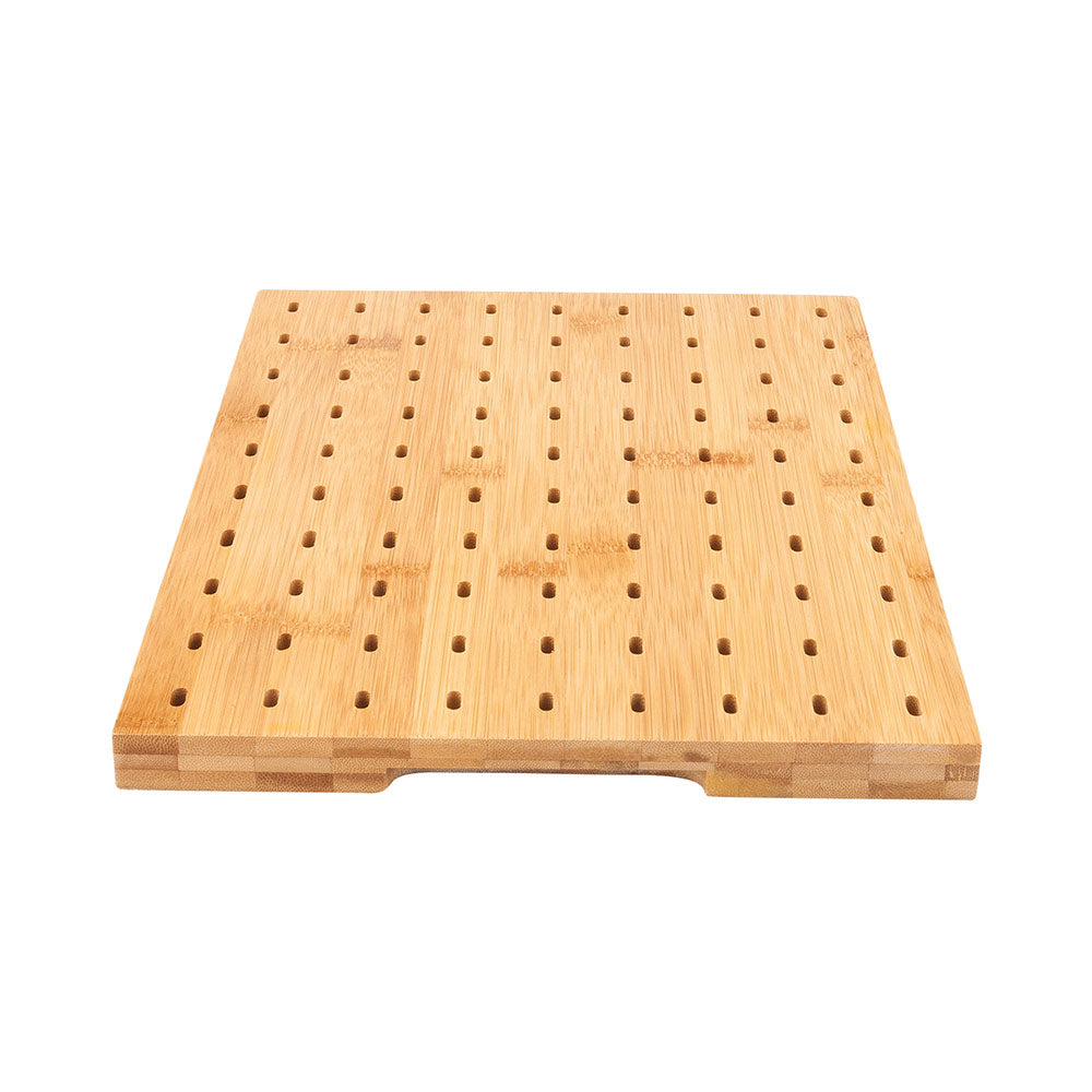 Natural Bamboo Paddle Pick Stand / Skewer Holder - 90 holes - 14 1/4" x 10" x 1" - 1 count box