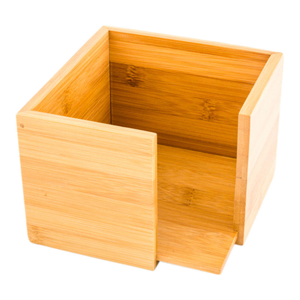 Square Natural Bamboo Cocktail Napkin Holder - 5 1/4" x 5 1/4" x 3 3/4" - 1 count box