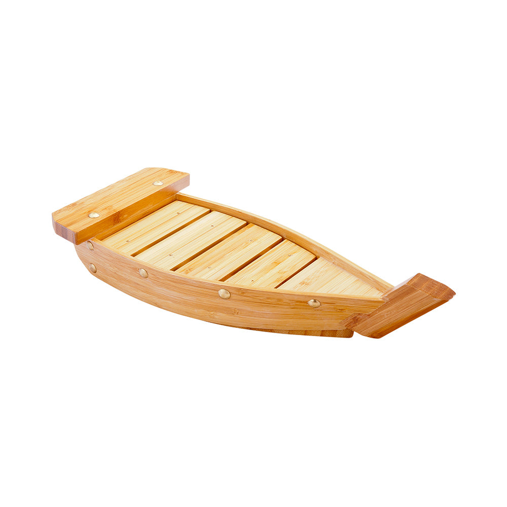 Natural Bamboo Small Sushi Boat - 13" x 4" x 3 1/4" - 1 count box