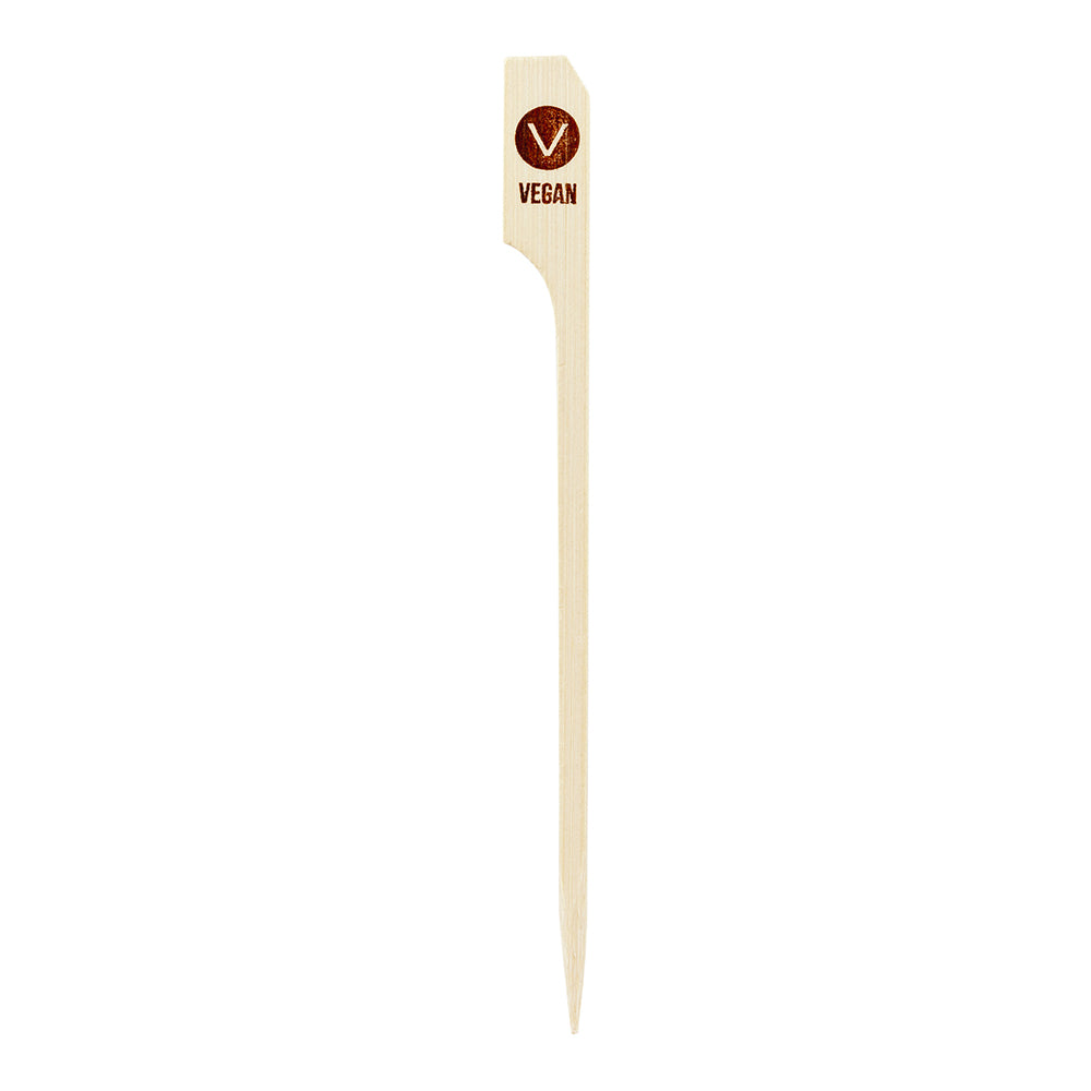 RW Smart Natural Bamboo Paddle Skewer / Food Marker - Vegan - 4" - 1000 count box