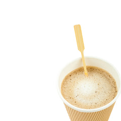 Natural Bamboo Paddle Coffee Stirrer - 6