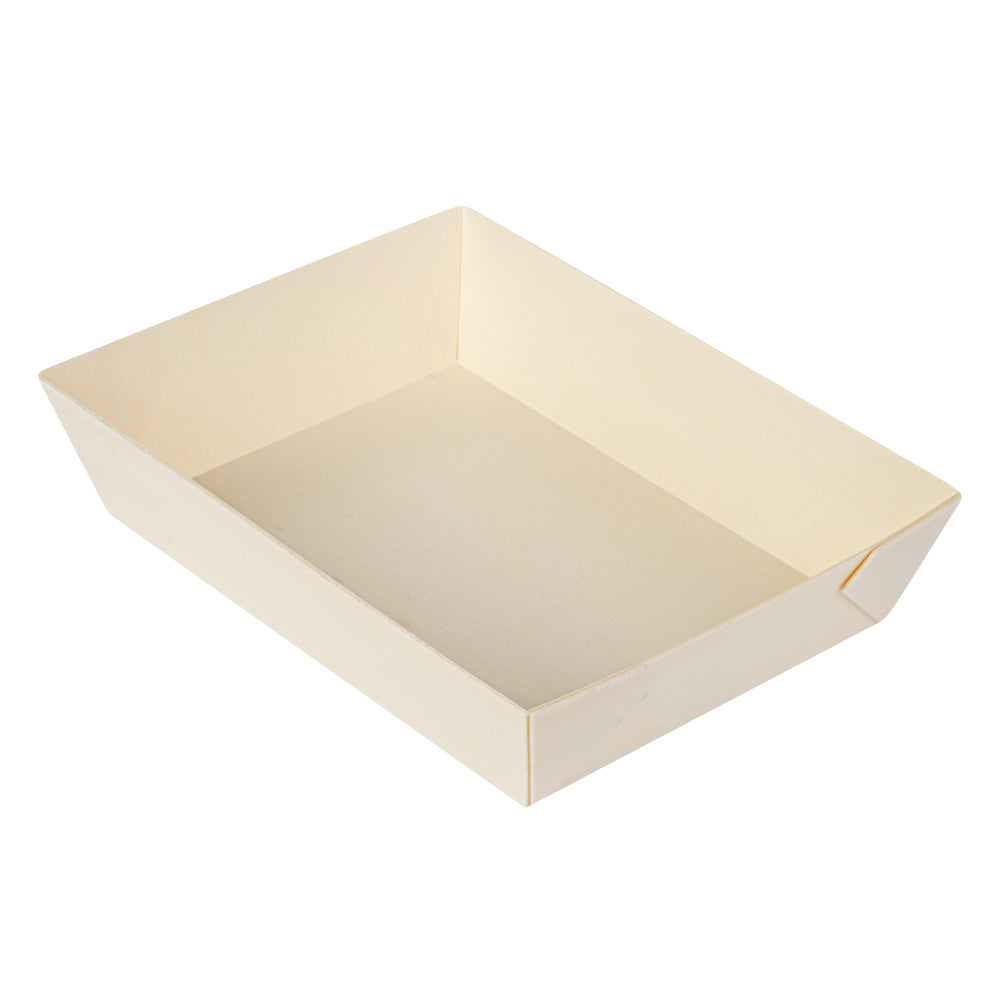 Taipei 20 oz Rectangle Poplar Short Flare Container - 6 1/2" x 4 3/4" x 1 1/2" - 100 count box