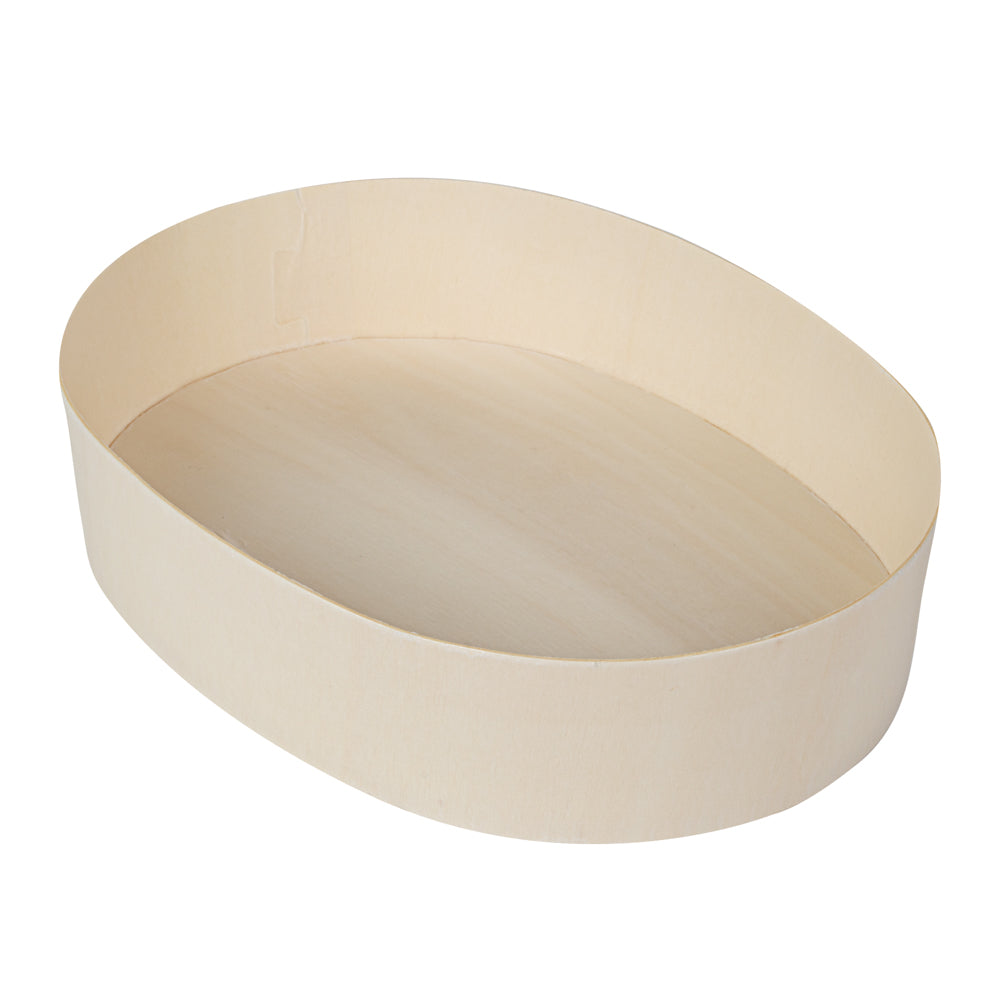 Taipei 38 oz Oval Poplar Container - 7 1/2" x 5 1/2" x 2 1/4" - 100 count box