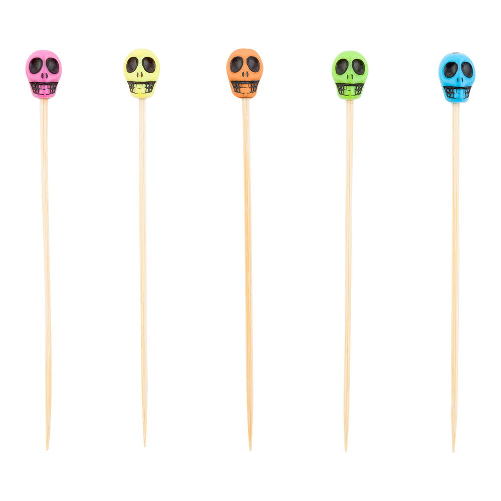 Assorted Bamboo Skull Skewer - 4" - 1000 count box