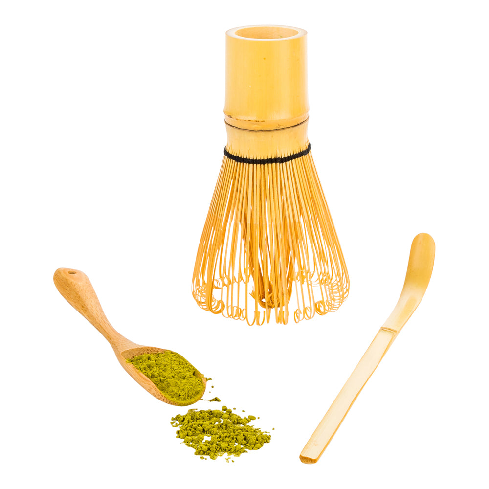 Dojo Natural Bamboo Matcha Tea Set - 3-Piece - 2 3/4" x 2 1/2" x 6 3/4" - 1 count box