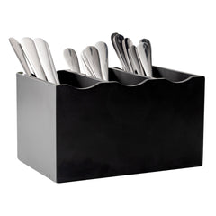 Rectangle Black Bamboo Flatware Display - 8 1/4