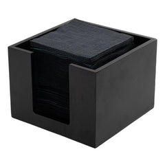 Square Black Bamboo Cocktail Napkin Holder - 5 1/2